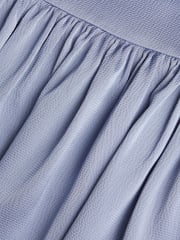 Monsoon Blue Textured Satin Puff Sleeve Dress - Image 3 of 3