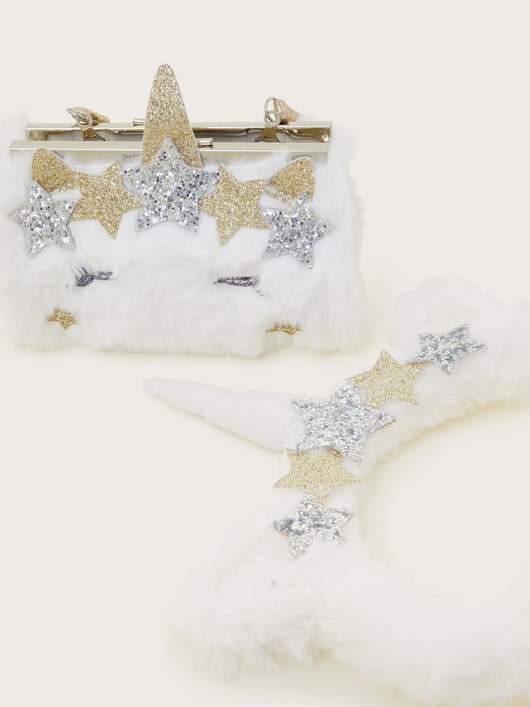 Monsoon Natural Galactic Unicorn Earmuffs and Bag Set - Image 2 of 2