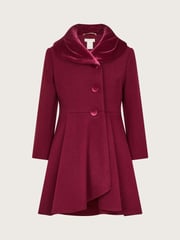Monsoon Red Velvet Shawl Collar Coat - Image 1 of 3
