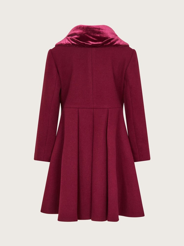Monsoon Red Velvet Shawl Collar Coat - Image 2 of 3