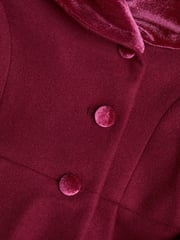Monsoon Red Velvet Shawl Collar Coat - Image 3 of 3