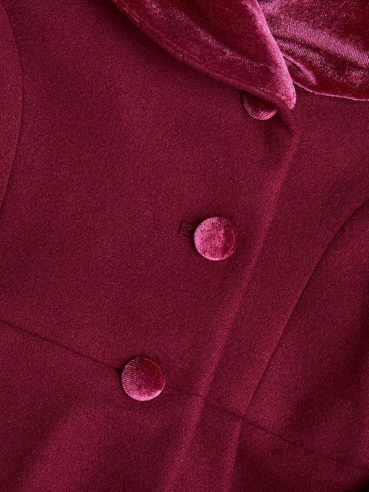 Monsoon Red Velvet Shawl Collar Coat - Image 3 of 3