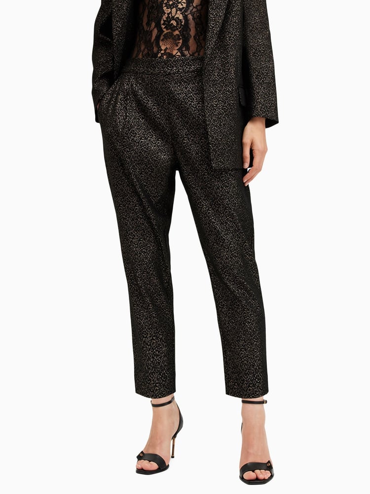 AllSaints Black Aleida Lux Trousers - Image 2 of 6