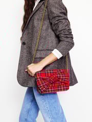 Boden Red Bow Evening Bag - Image 1 of 4