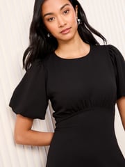 Friends Like These Black Scuba Midi Dress With Diamante Necklace Trim - Image 5 of 5