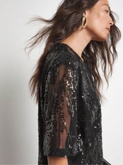 Joanna Hope Sequin Black Top - Image 3 of 4