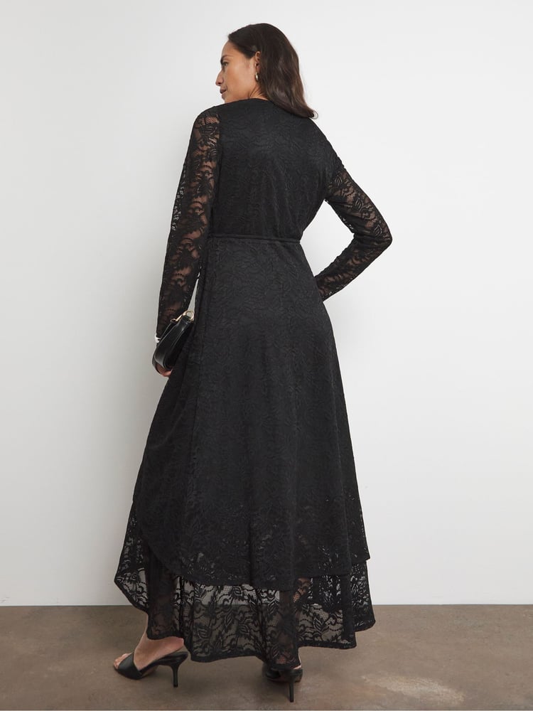 Joanna Hope Lace Wrap Black Dress - Image 2 of 4