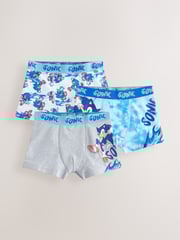 Blue Sonic Boxers 3 Pack (2-14yrs) - Image 1 of 7