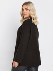 Yours Curve Black Collared Jewel Jumper - Image 3 of 5