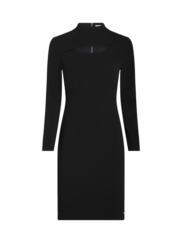 Calvin Klein Black Scuba Crepe Cut Out Dress - Image 1 of 3