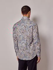 Hawes & Curtis Orange Circus Paisley 100% Cotton Shirt - Image 2 of 3