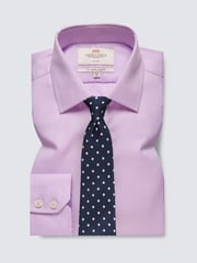 Hawes & Curtis Slim Non-Iron Dogtooth 100% Cotton Purple Shirt - Image 1 of 3
