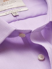 Hawes & Curtis Slim Non-Iron Dogtooth 100% Cotton Purple Shirt - Image 3 of 3