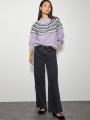 Monsoon Purple Fie Fair Isle Jumper - Image 1 of 3