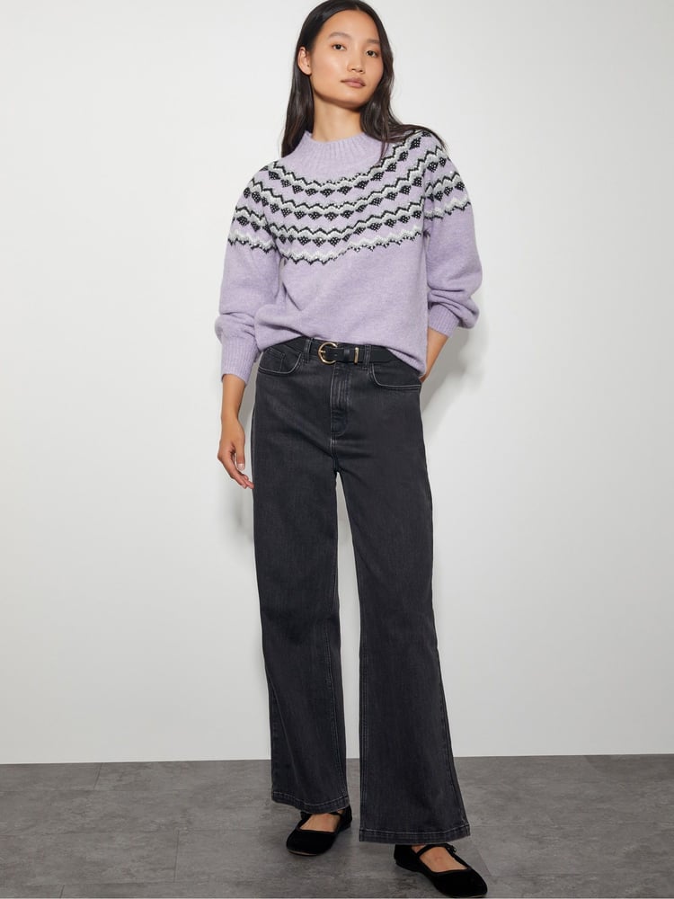 Monsoon Purple Fie Fair Isle Jumper - Image 1 of 3
