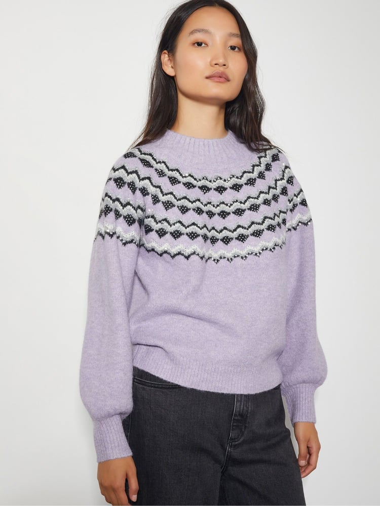 Monsoon Purple Fie Fair Isle Jumper - Image 2 of 3