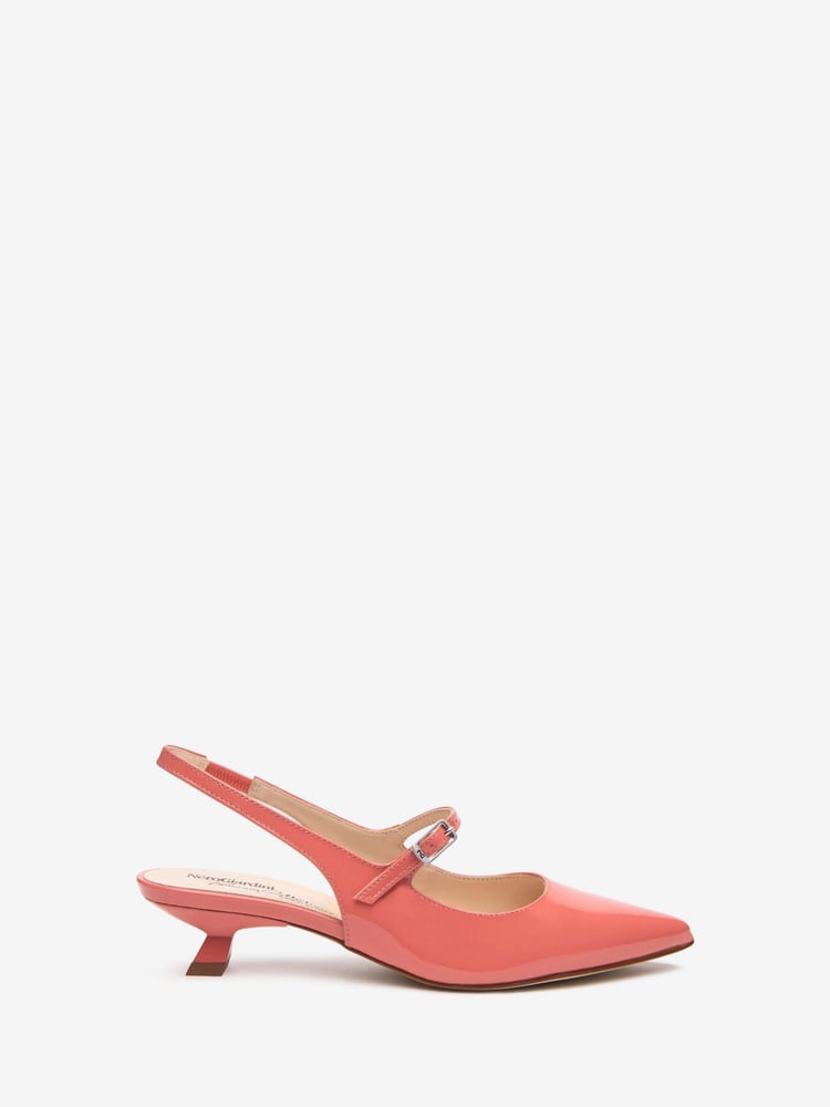 NeroGiardini Pink Leather Slingback Kitten Heels - Image 1 of 5