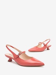 NeroGiardini Pink Leather Slingback Kitten Heels - Image 3 of 5