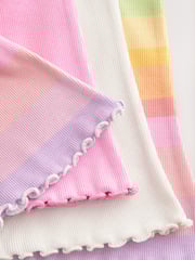 Rainbow Ribbed Flare Leggings 3 Pack (3mths-7yrs) - Image 6 of 6