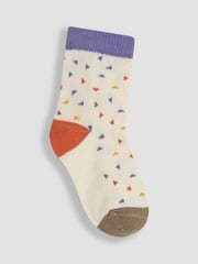 JoJo Maman Bébé Orange Printed Socks 3 Pack - Image 3 of 5