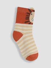 JoJo Maman Bébé Orange Printed Socks 3 Pack - Image 4 of 5