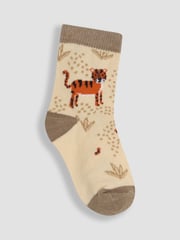 JoJo Maman Bébé Orange Printed Socks 3 Pack - Image 5 of 5