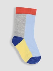 JoJo Maman Bébé Blue 3-Pack Printed Socks - Image 3 of 4