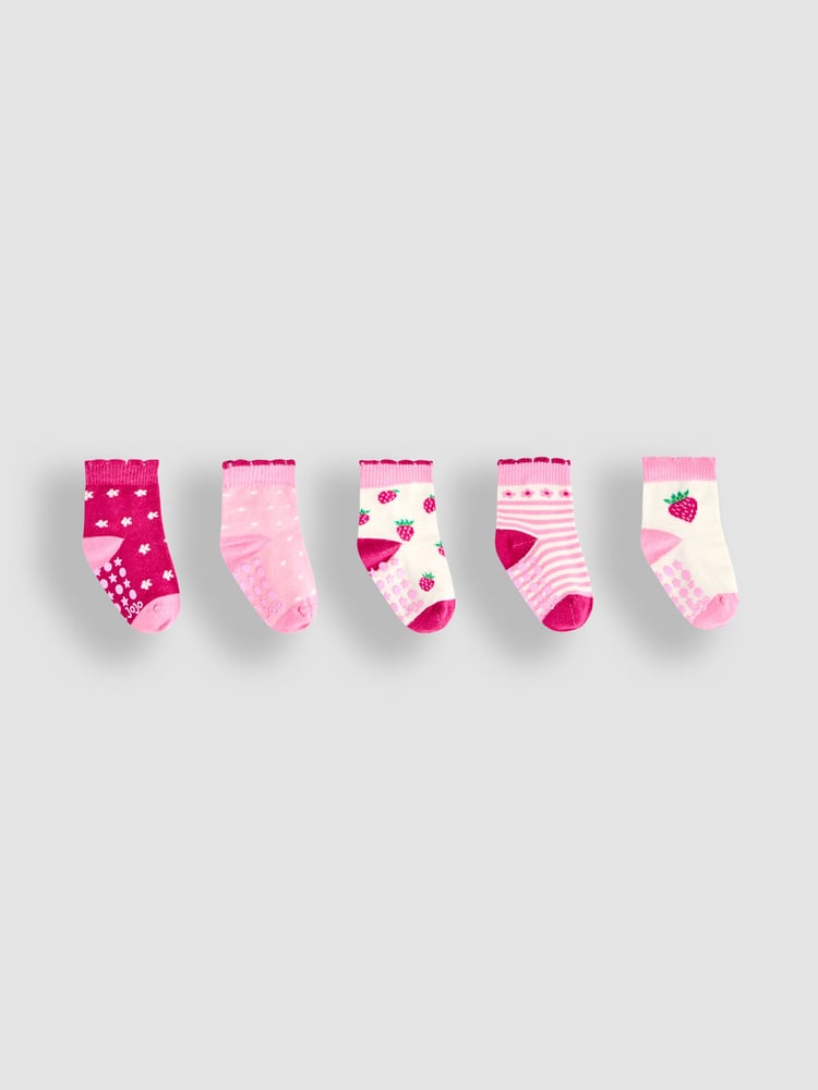 JoJo Maman Bébé Red 5-Pack Socks - Image 1 of 6
