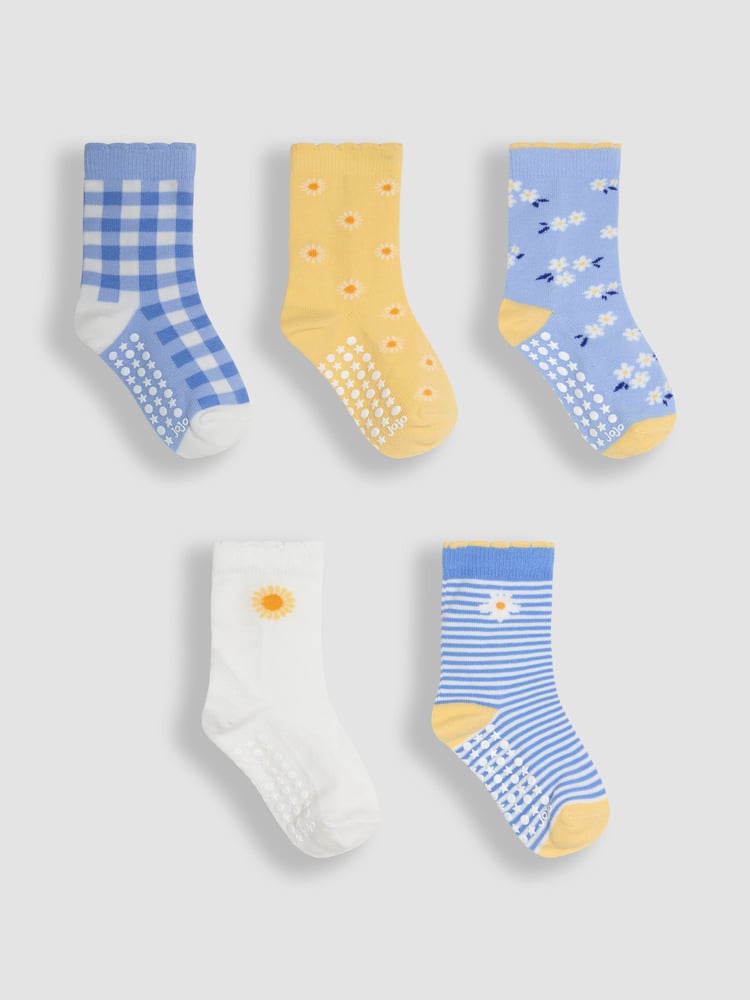 JoJo Maman Bébé Blue Socks 5 Pack - Image 1 of 6