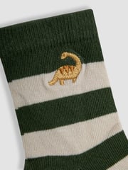 JoJo Maman Bébé Green Printed Socks 3 Pack - Image 5 of 7
