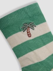 JoJo Maman Bébé Green Printed Socks 3 Pack - Image 7 of 7