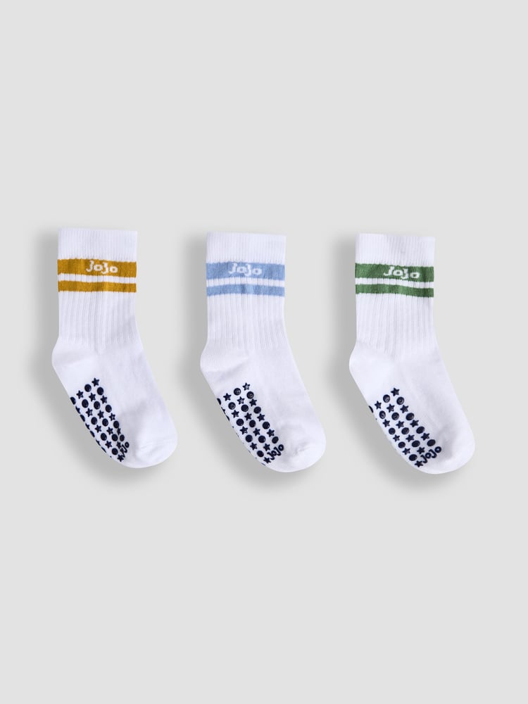JoJo Maman Bébé White 3-Pack Ribbed Socks - Image 1 of 5