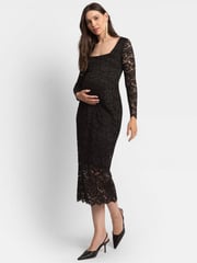 Seraphine Maternity Black Lace Bodycon - Image 1 of 5