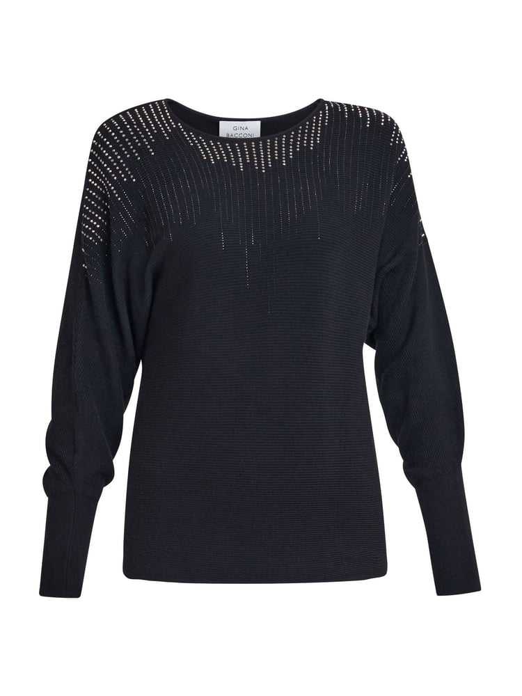 Gina Bacconi Black Goldy Batwing Diamante Jumper - Image 3 of 3