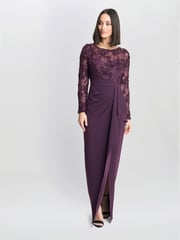 Gina Bacconi Keeley Lace Bodice & Sleeves Maxi Dress - Image 1 of 5