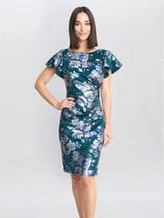 Gina Bacconi Grey Wanda Printed Dress - Image 1 of 5