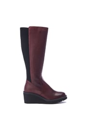 Moda in Pelle Harpette Crepe Wedge Long Side Zip Boots - Image 1 of 4