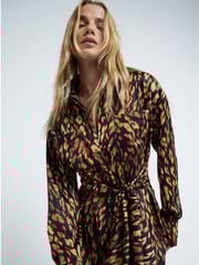River Island Black Tie Front Shirt Midi Dress - Image 3 of 6