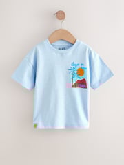 Blue Seaside 100% Cotton Short Sleeve Back Print T-Shirt (3mths-7yrs) - Image 4 of 7