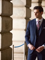 Skopes Blue Tailored Fit Hepworth Check Suit Trousers - Image 2 of 6