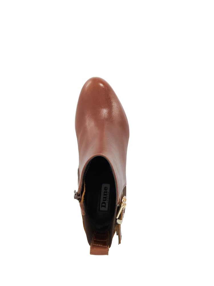Dune London Brown Oreanix Double Buckle Block Heel Boots - Image 5 of 5