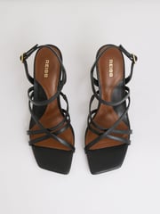 Reiss Black Elise Leather Strappy Stiletto Sandals - Image 3 of 5