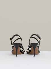 Reiss Black Elise Leather Strappy Stiletto Sandals - Image 5 of 5