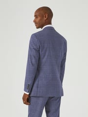 Skopes Blue Tailored Fit Irwin Windowpane Check Suit Jacket - Image 5 of 8