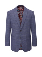 Skopes Blue Tailored Fit Irwin Windowpane Check Suit Jacket - Image 7 of 8