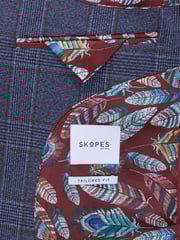 Skopes Blue Tailored Fit Irwin Windowpane Check Suit Jacket - Image 8 of 8