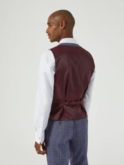 Skopes Blue Tailored Fit Irwin Windowpane Check Suit Waistcoat - Image 3 of 5