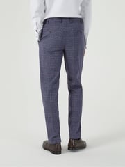 Skopes Blue Tailored Fit Irwin Windowpane Check Suit Trousers - Image 2 of 5