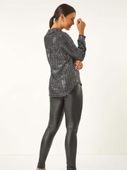 Roman Metallic Foil V-Neck Shirt - Image 3 of 5