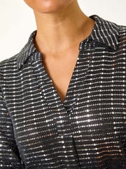 Roman Metallic Foil V-Neck Shirt - Image 5 of 5